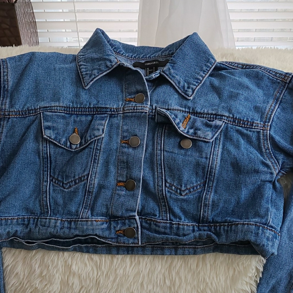 Blue crop top Jacket